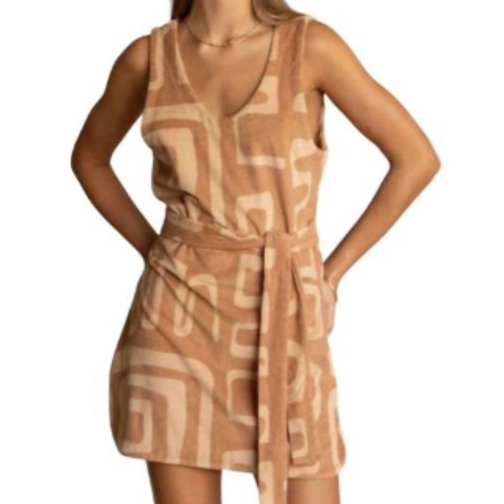 NEW Araminta James Biscuit Morocco Terry Sleeveless Mini Dress Size S